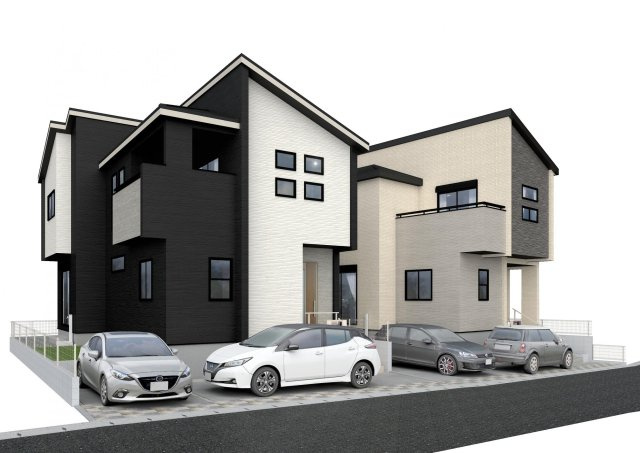 【外観パース】 | 厚木市愛名　全３棟　新築住宅