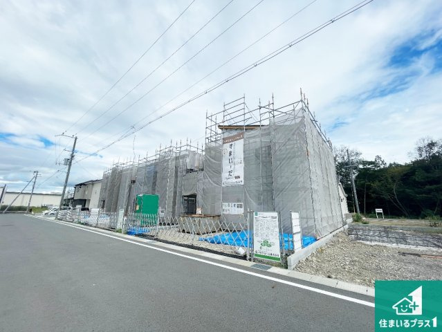 東近江市林田町　第1期　新築一戸建ての外観|周辺は落ち着いた街並みの住宅地！子育てがしやすい住環境です！まだ未完成ですが、現地でしかわからない事もございます。是非一度ご覧ください。
