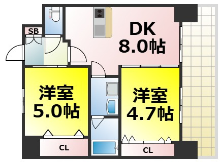 【間取り】 | エステムプラザ難波WESTIIプレディア 仲介手数料無料
