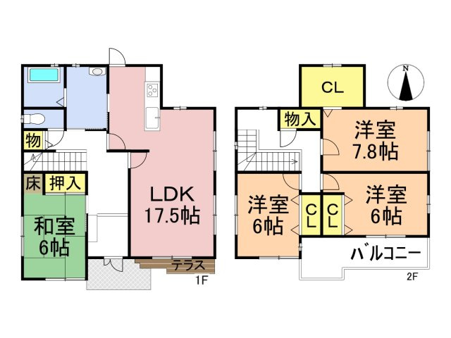 中古戸建　岐阜市小野町3丁目　平成8年築の間取り