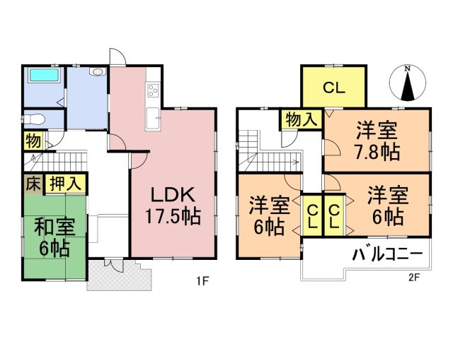 中古戸建　岐阜市小野町3丁目　平成8年築の間取り