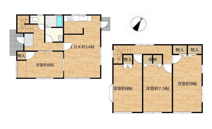 伊奈町小室　中古戸建の間取り