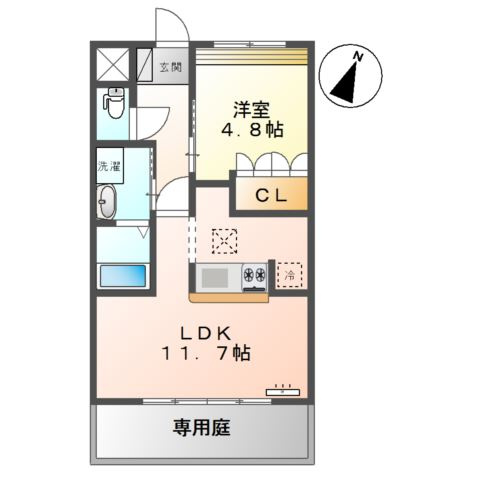 熊本市西区池田１丁目のアパートの間取り