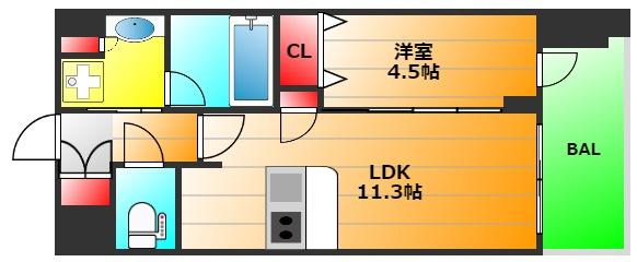 スプランディッド難波キャトルの間取り|現状有姿