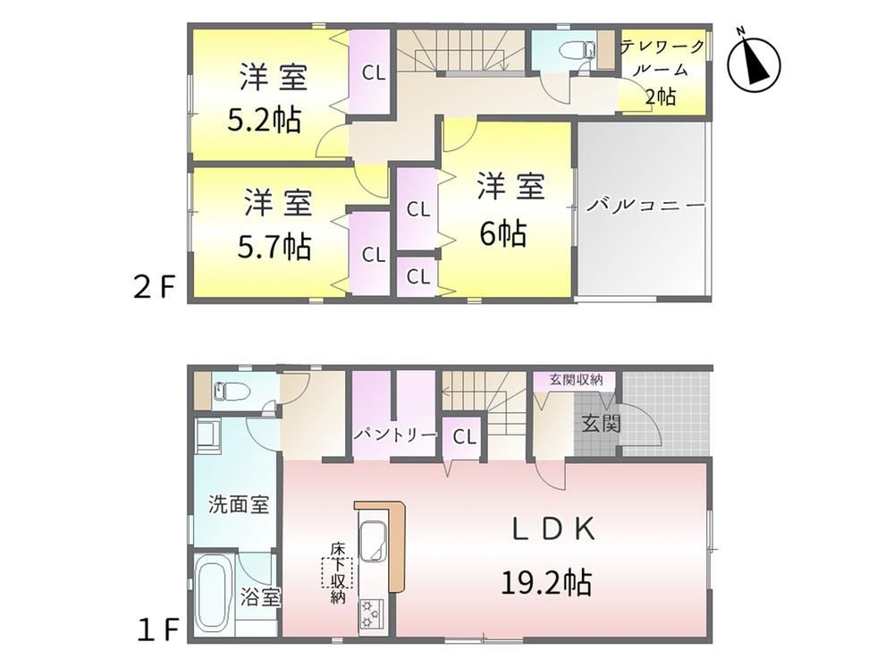 小牧市田県町第2(全2棟)の間取り