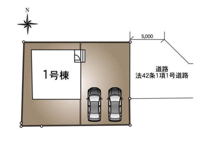 【Cradle Garden】　下妻市加養　第１　全1邸の区画図|カースペース2台駐車可