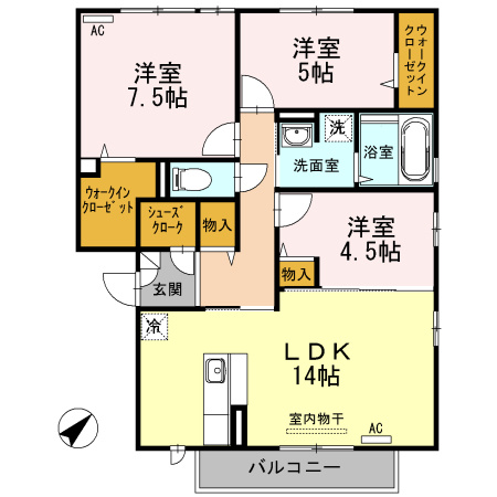 【間取り】 | アンジュ小郡