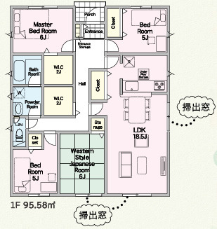 宗像市日の里第10　2号棟の間取り