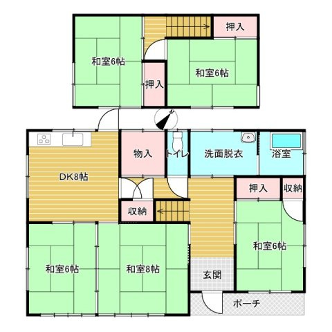 潮来市川尾中古物件の間取り