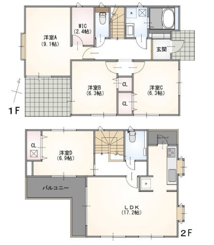 鎌倉市大船　中古戸建て　第１の間取り