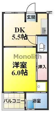 ビレッジハウス葛ノ葉8号棟の間取り