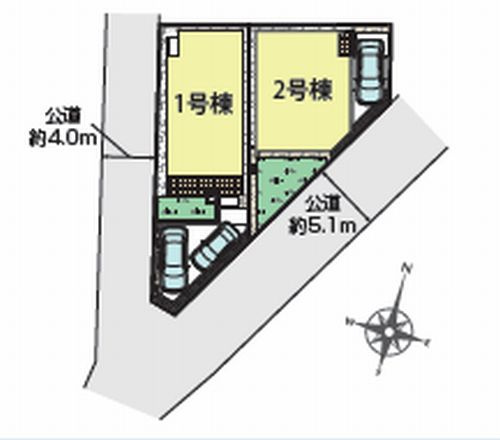 【区画図】 | 【仲介手数料０円】茅ヶ崎市室田3丁目　新築一戸建て　全2棟 | 茅ヶ崎市室田3丁目　新築一戸建て　全2棟