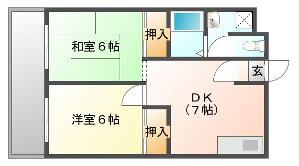 本多聞ハイツの間取り