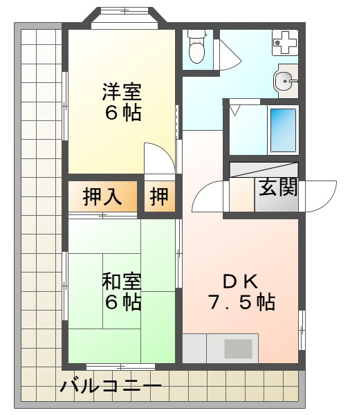 本多聞ハイツの間取り