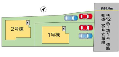 宗像市徳重2期　2号棟の区画図