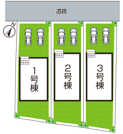 姫路市網干区余子浜　第3　新築一戸建ての区画図|全3区画