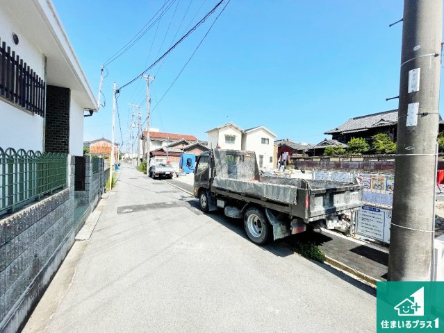 姫路市網干区余子浜　第3　新築一戸建ての前面道路含む現地写真|周辺は落ち着いた街並みの住宅地！子育てがしやすい住環境です！まだ未完成ですが、現地でしかわからない事もございます。是非一度ご覧ください。