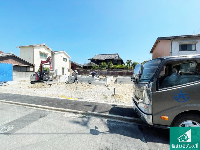 姫路市網干区余子浜　第3　新築一戸建ての外観|周辺は落ち着いた街並みの住宅地！子育てがしやすい住環境です！まだ未完成ですが、現地でしかわからない事もございます。是非一度ご覧ください。