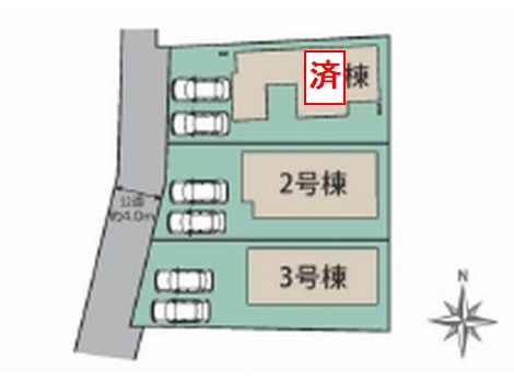 【仲介手数料０円】伊勢原市串橋　新築一戸建て　全3棟の区画図|伊勢原市串橋　新築一戸建て　全3棟