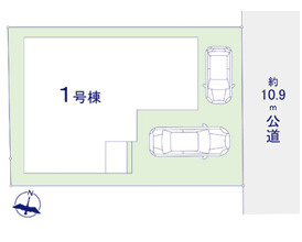 春日市若葉台西2期　1号棟の区画図