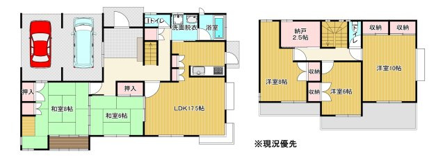 芳賀郡益子町七井　戸建の間取り|５LDK+納戸の間取り