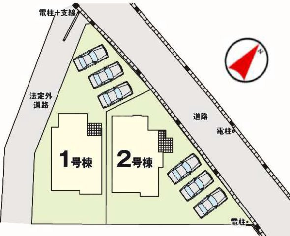 【LIGARE】宇都宮市鶴田町 28期  全2棟の区画図
