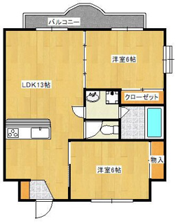 【間取り】 | 蔵屋マンション第一 | 間取りです。