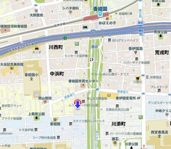 パークサイド香露園の地図