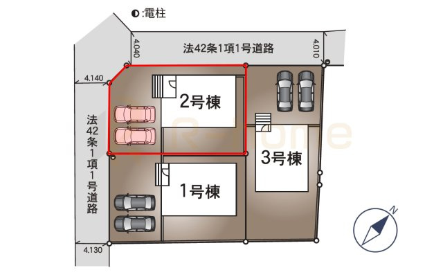つくば市谷田部第24　新築戸建て　2号棟の区画図|大きなお買い物だからこそ、メリット・デメリットを伝えさせて頂きます。
R-homeにお任せください♪