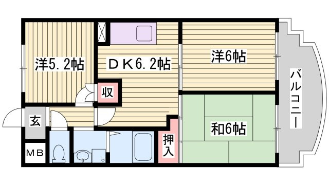 ロイヤルコーポ加古川の間取り