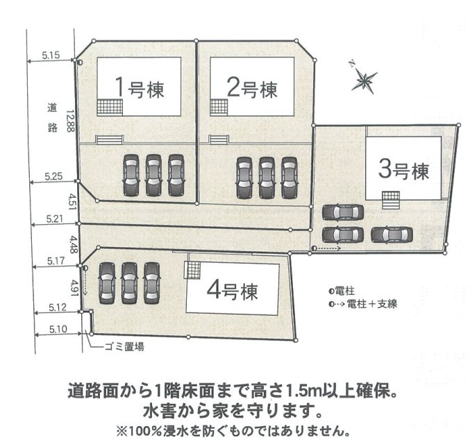 新築戸建　富士宮市小泉第29　全4棟　4号棟の区画図|3号棟