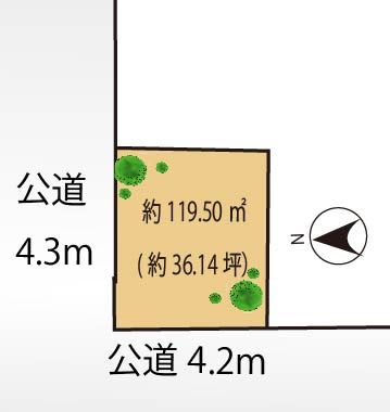 目黒区原町　建築条件なし売地の土地図
