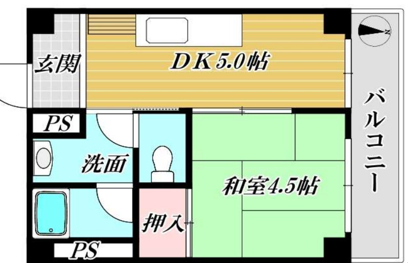 エメラルド立花Ⅱの間取り