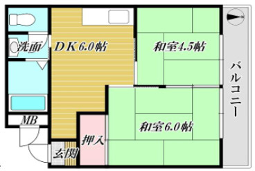 エメラルド立花Ⅱの間取り