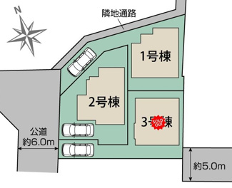 【区画図】 | 【仲介手数料無料！！】国立市富士見台1丁目　新築戸建て（全2棟）2号棟　7090万円