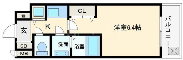エイペックス心斎橋東の間取り