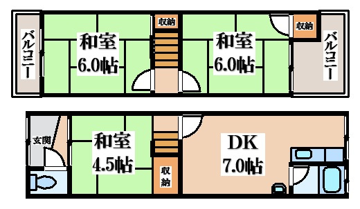 【間取り】 | 北条７丁目貸家