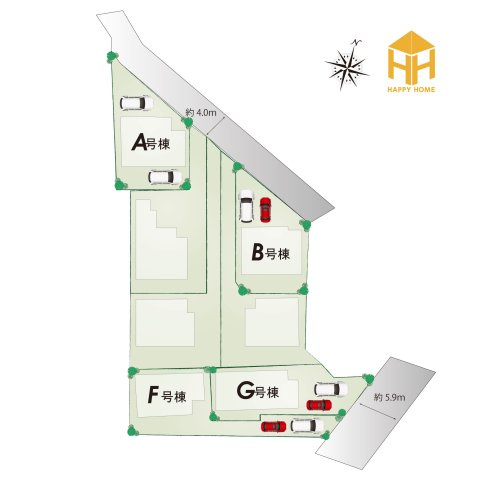 ハートフルタウン西昆陽2丁目新築戸建て全4区画│4LDK+駐車2台可の区画図|※図面と現況が異なる場合は、現況を優先します。