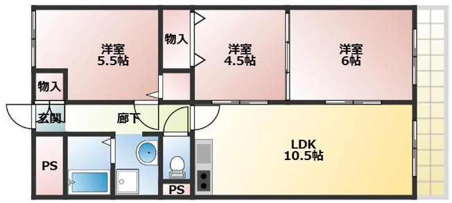 【間取り】 | ハイツ三ツ池台