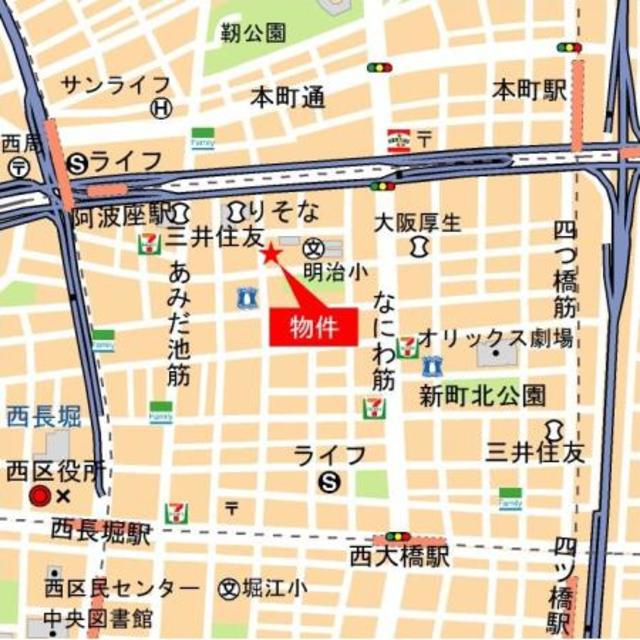ネット　フローラ阿波座の地図