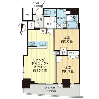 大阪ひびきの街　ザ・サンクタスタワーの間取り