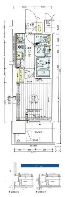 エステムコート難波WEST-SIDEⅦ　グローブの間取り