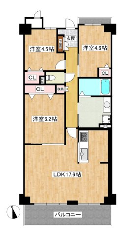 【間取り】 | ライオンズマンション西宮高座Ｂ棟