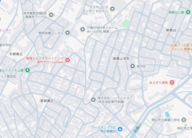 明石市東朝霧丘　新築一戸建ての地図