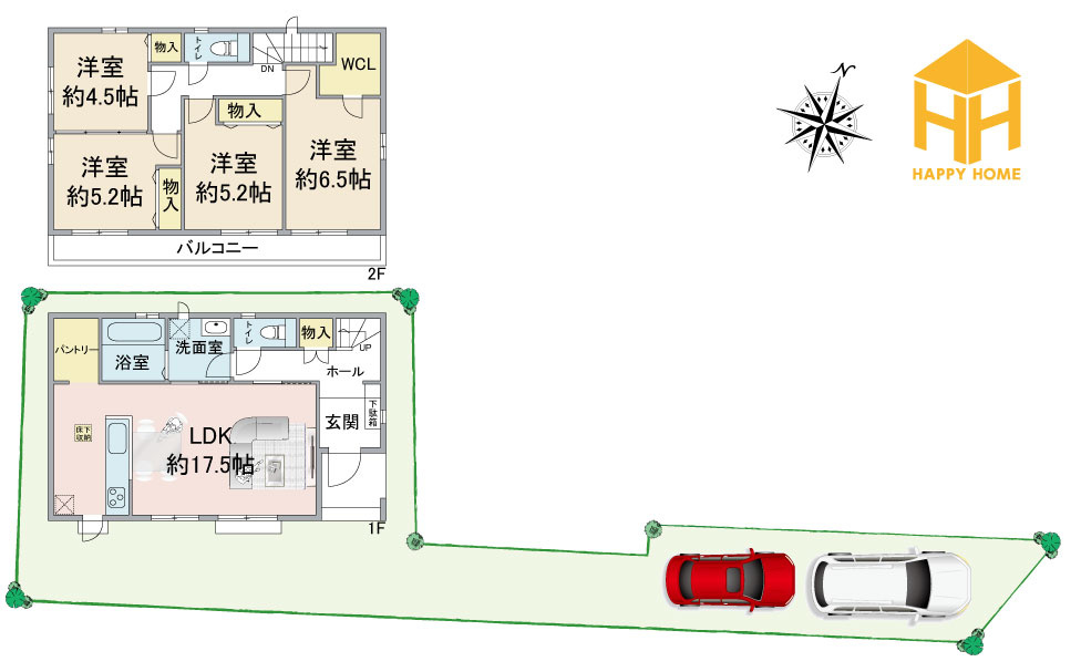 ハートフルタウン西昆陽2丁目新築戸建て全4区画│4LDK+駐車2台可の間取り|※現況と図面が異なる場合現況を優先いたします。