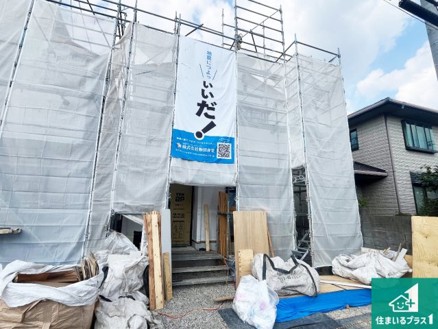 明石市東朝霧丘　新築一戸建ての外観|周辺は落ち着いた街並みの住宅地！子育てがしやすい住環境です！まだ未完成ですが、現地でしかわからない事もございます。是非一度ご覧ください。