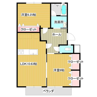 【間取り】 | ベルメナージュＡＫＢⅡ | 間取りです。