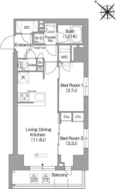 横浜市中区長者町４丁目の賃貸マンションの間取り