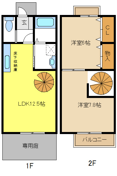 Ｈｉｌｌｓ Ｇａｒｄｅｎ植田Ｃ棟の間取り
