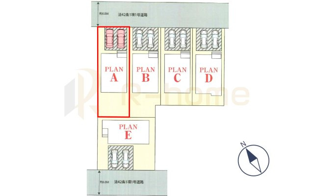守谷市薬師台2丁目　新築戸建て　A号棟の区画図|大きなお買い物だからこそ、メリット・デメリットを伝えさせて頂きます。
R-homeにお任せください♪